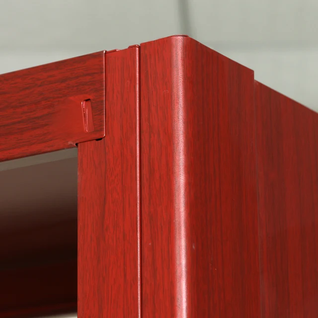 Librero Metal BookShelf Steel Shelving School Library Book Case Metal Materials Red Color Bookshelf Factory