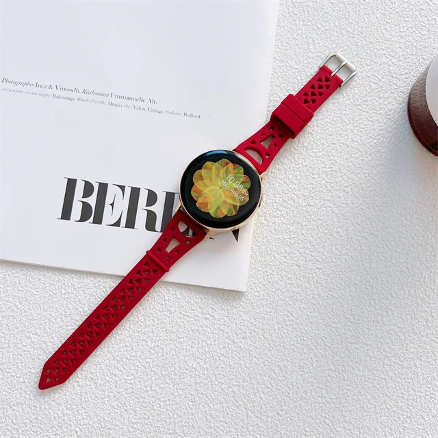 Silicone Band For Samsung Galaxy Watch 3  Watch 4 Classic 5 Pro Slim iron tower Smart Strap Galaxy Active 2