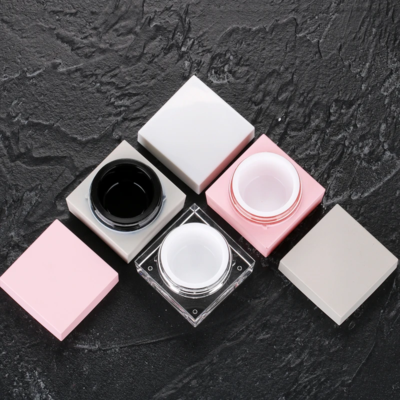 5g acrylic uv gel gel container square plastic nail polish cosmetics cream empty jar