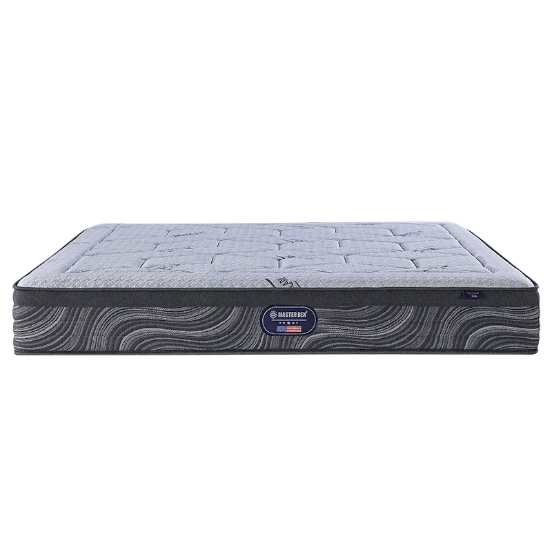 Queen King Size Wholesale Black Mattress Comfortable Luxury Soft Foam Top Layer Cooling Pocket Spring Mattress For Hotel