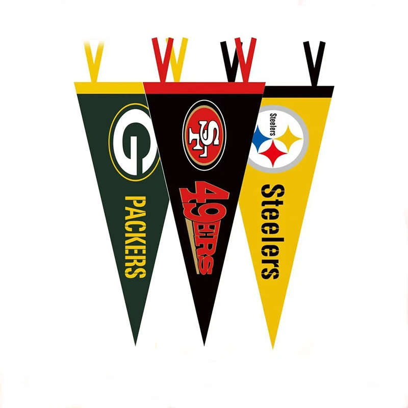 Wholesale Custom Sublimation Triangle Hanging Flag Banner Pennant High Quality Promotional Handmade Felt Flag Felt Pennant