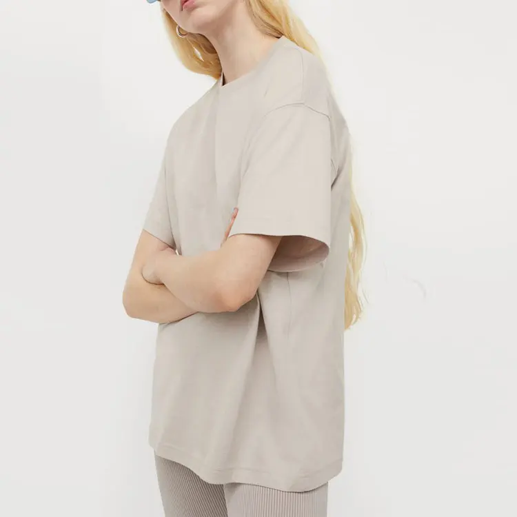 Designer T-shirt Hot-selling Winter Luxury T-shirt 100% Cotton Customized Famous Brand T-shirt Woman Beige Cotton T Shirt