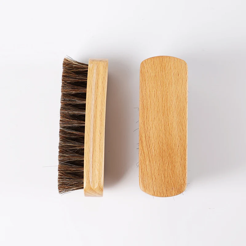 Mane hair shoe brush set shining horse hair leather shoes brush boot cleaner
