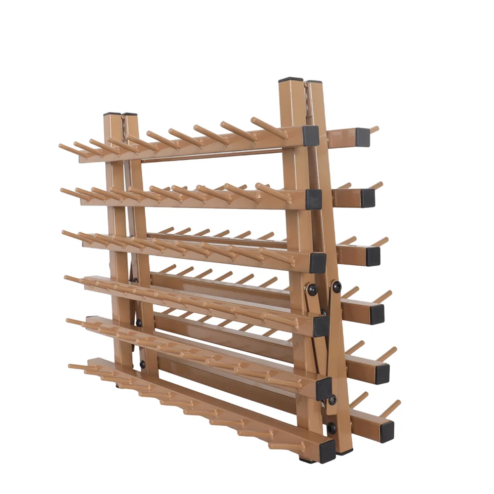 Double-sided Wall Mounted Sewing Tool Pack Thread Collapsible Sewing Thread Holder with Hanging Tools, Metal Brown