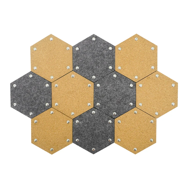 New Design Custom Felt+Cork Cup Coaster Tea Coffee Drink Coaster Table Mat Set of 10 Pcs with Felt Holder