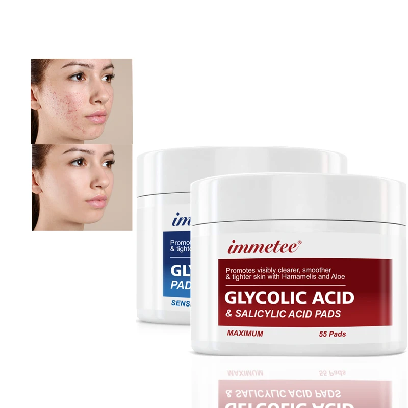 OEM/ODM Glycolic Acid 20% Pads Organic Acne Treatment Skin Care Resurfacing Glycolic Acid Pads