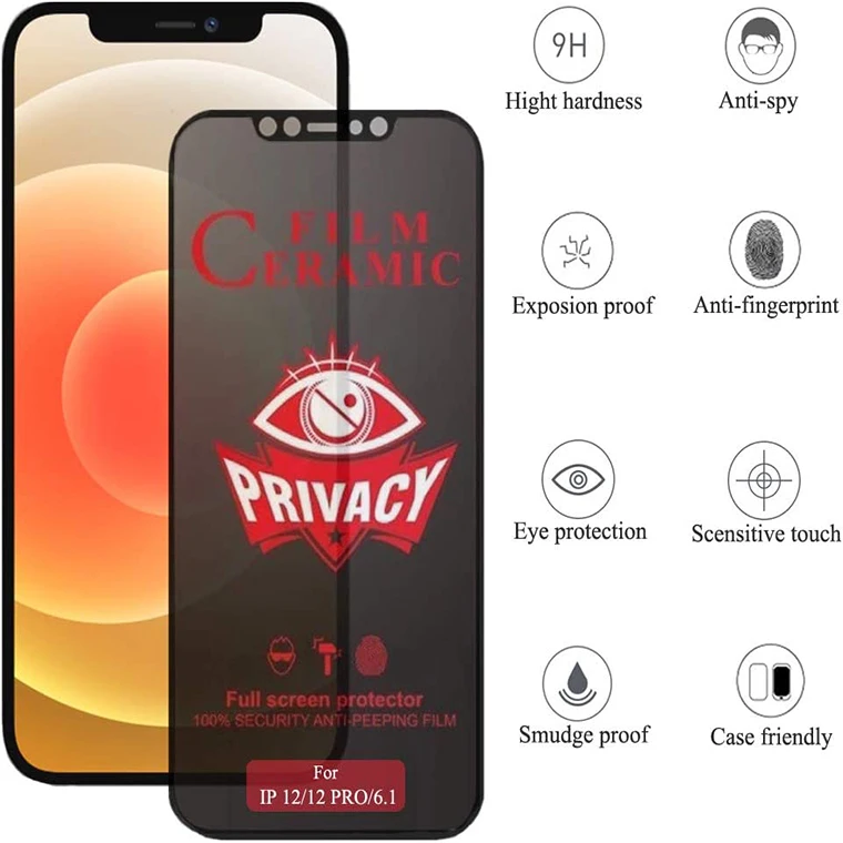 Anti shatter Cell Phone Nano Ceramic Film Matte anti spy Screen Protector For Iphone13 13pro max