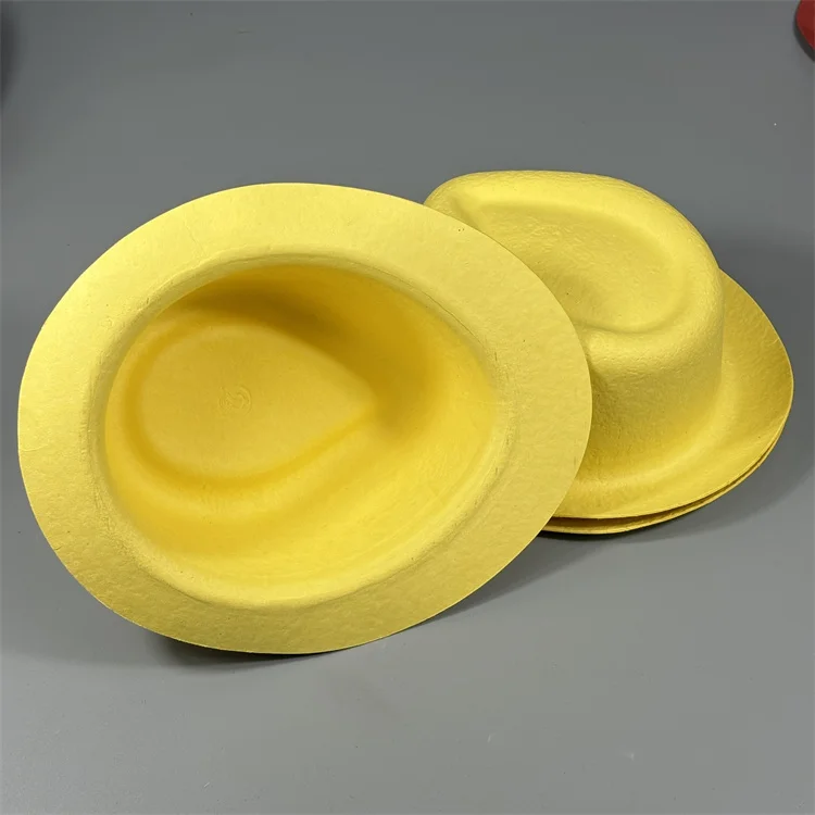 Children moulded fire hat cap helmet degradable material pulp hat graffiti can be painted cap