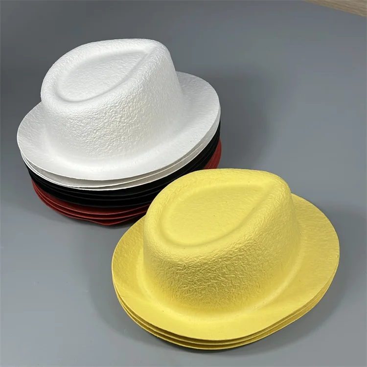 Children moulded fire hat cap helmet degradable material pulp hat graffiti can be painted cap