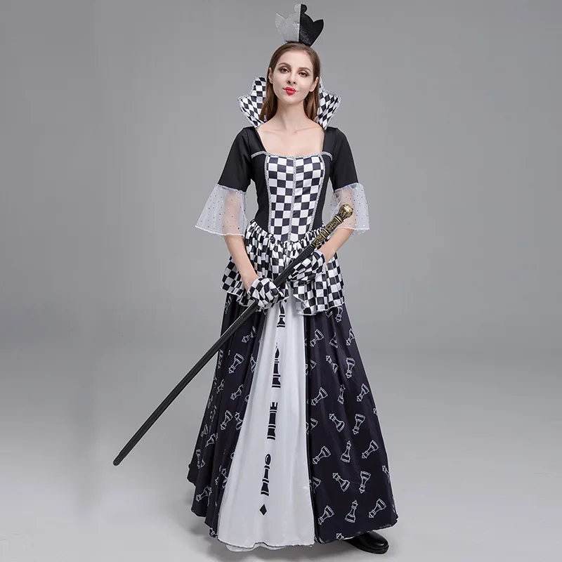Halloween Adventures In Wonderland Queen Dress Sexy Casino Clown Dress Witch Dress Up Masquerade Halloween Costumes Bulk