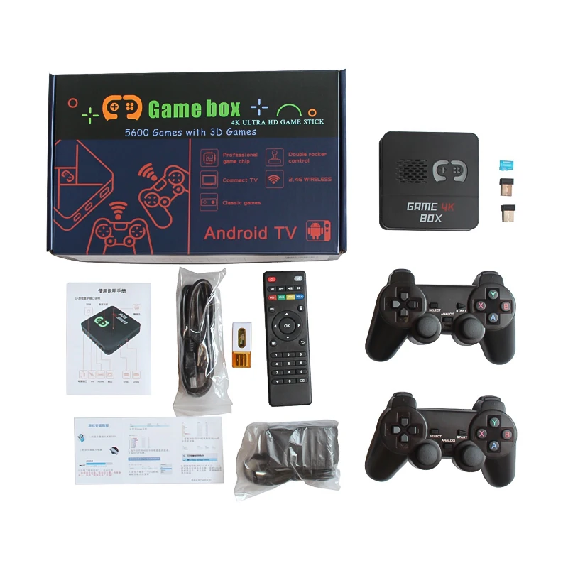 I5 Dual System HD Gaming Console 6700+ Games Retro TV Box Video Game Player with 2 Wireless Controller for Android 3D games