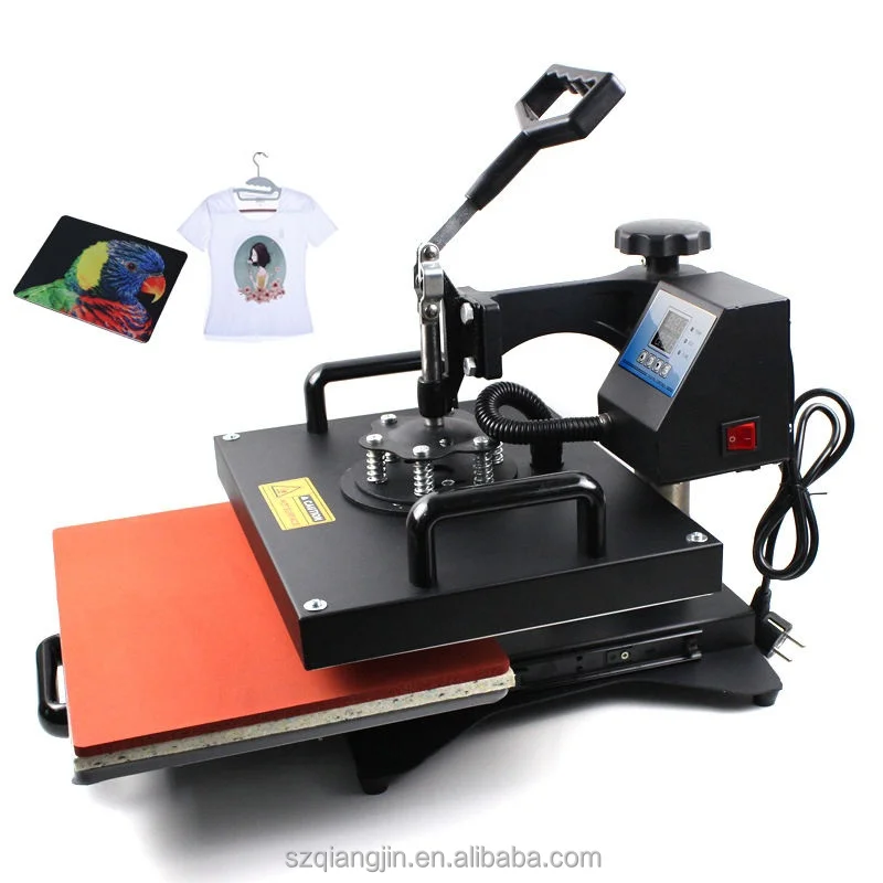 New 5 In 1 Combo Sublimation Heat Press Machine Multi-Function Heat Transfer Ironing Machine For T-Shirt Mug Plate Hat