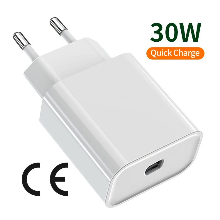 Universal EU Euro Europe Plug Type C travel charger 2 Round Socket Converter Power Adapter 30w