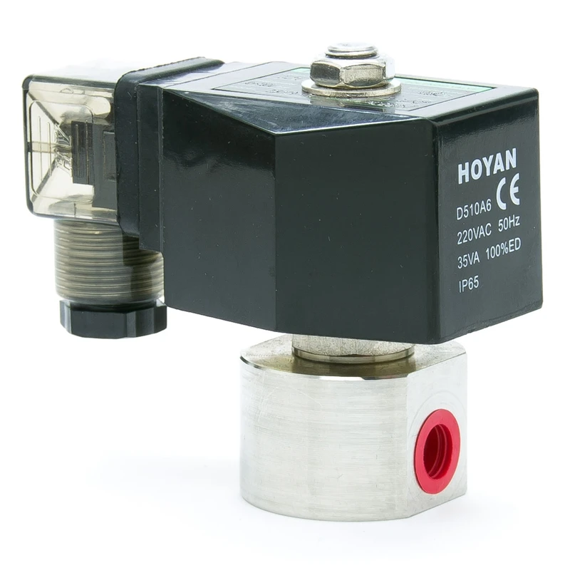 Hoyan SPG-06 0.5-100bar SS304 3/8 inch high pressure solenoid valve Orifice 6mm Normal Closed  water wash pump valve