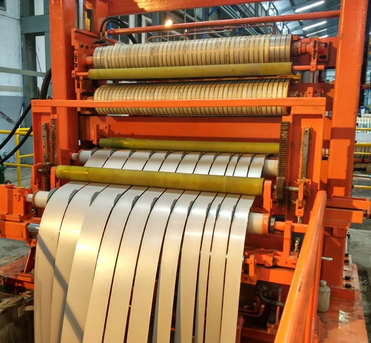 Full automatic stainless steel coil slitting line with twin slitter for quick exchange platform