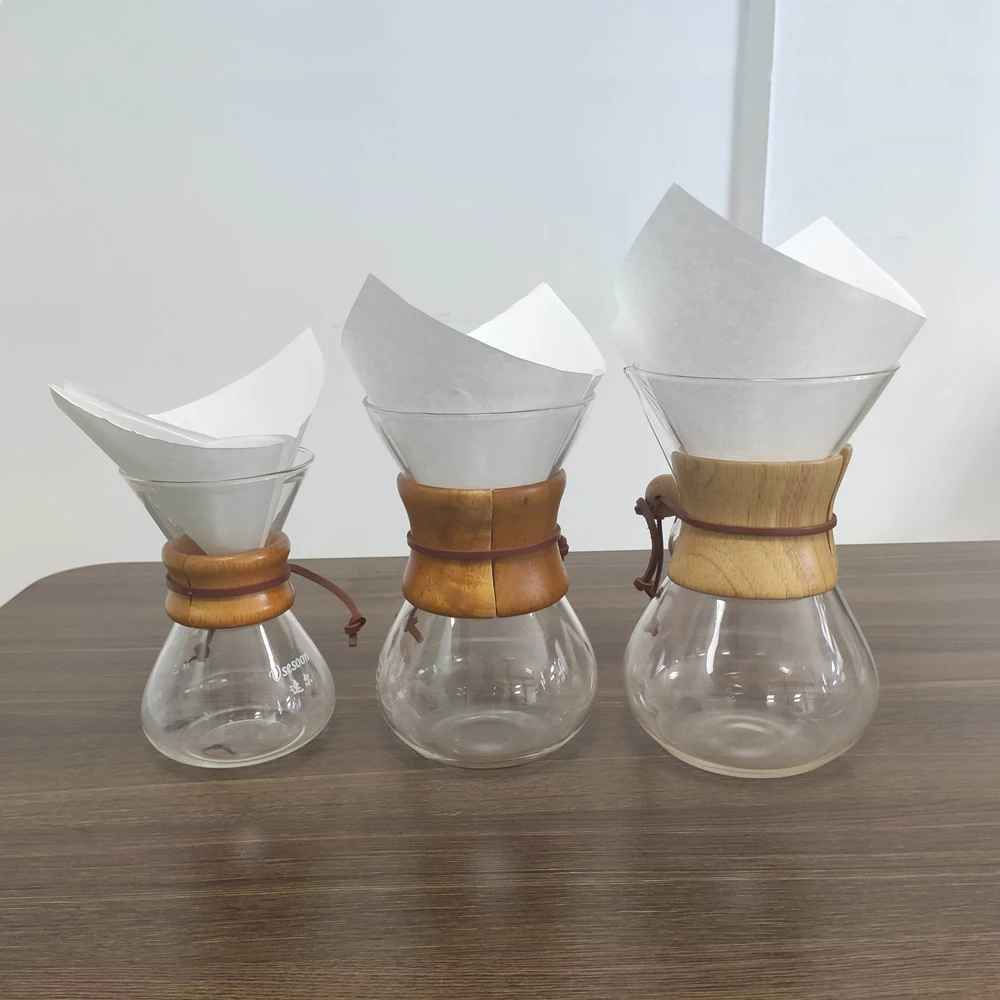 Hot sales food grade white and natural 30*30cm coffee paper filter for coffee maker brewer