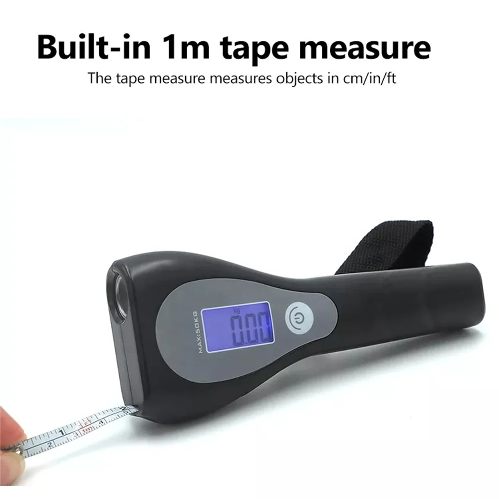 Luggage Digital Scale 50kg Digital Electronic Portable Weighting Scales With Lights and Tape Measure Luggage Scale