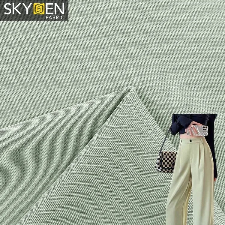 Skygen 260gsm 92% Polyester 8% Spandex suit clothing fabric stretch woven polyester elastane spandex fabric