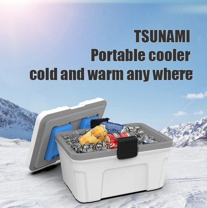 Tsunami 12L Plastic Cooler Solar Fishing Cooler Box Small PU Foam Fish Ice Injection Mold Cooler Box