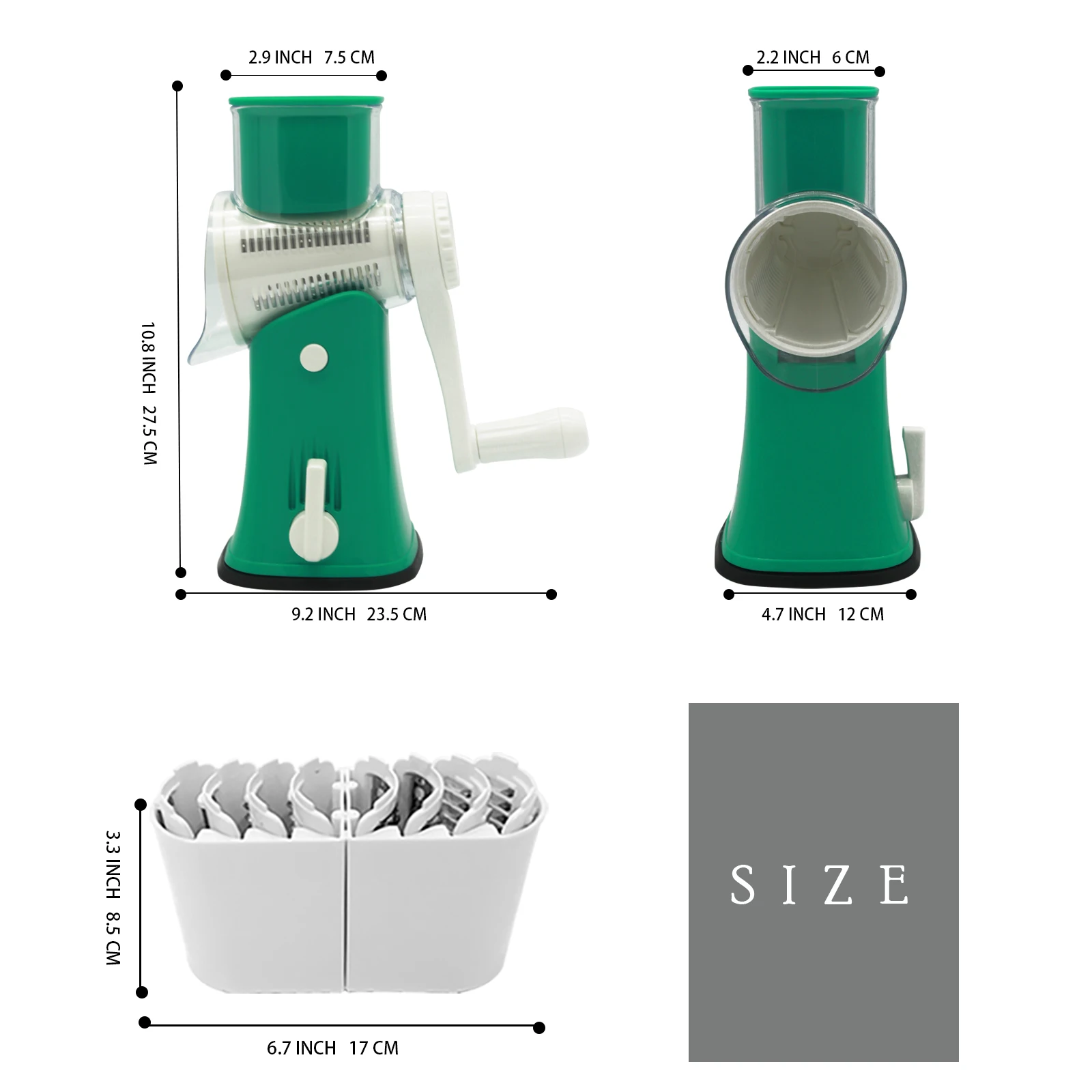 2024 New Rotary Graters 5 In 1 Cheese Grater Cheese Grater With Container And Lid Slicer For Kitchen Slicer Vegetable Cutter