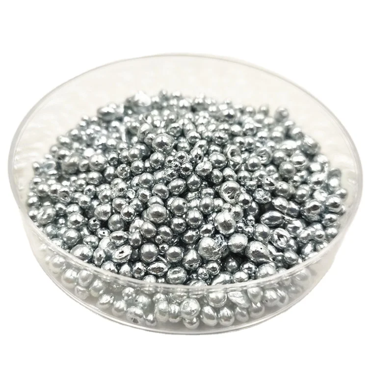Professional Factory 1kg/bag Packing Purity 99.99% Silver White Granule 1-6mm Specification Zinc Particles