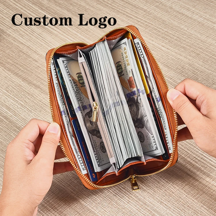 2024 New Factory Custom Carbonfiber Tassels Carbon Fiber Leather Purse Custom Money Purse