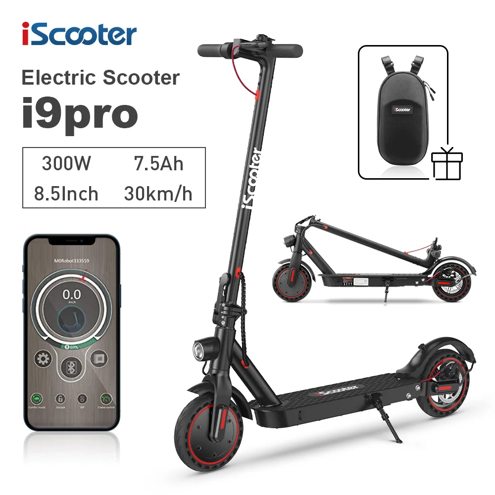 iscooter i9 Pro 350W Motor 30KM/H Max Speed 8.5Inch Off Road 7.5AH Foldable Adults Smart Electric Skateboard e scooters