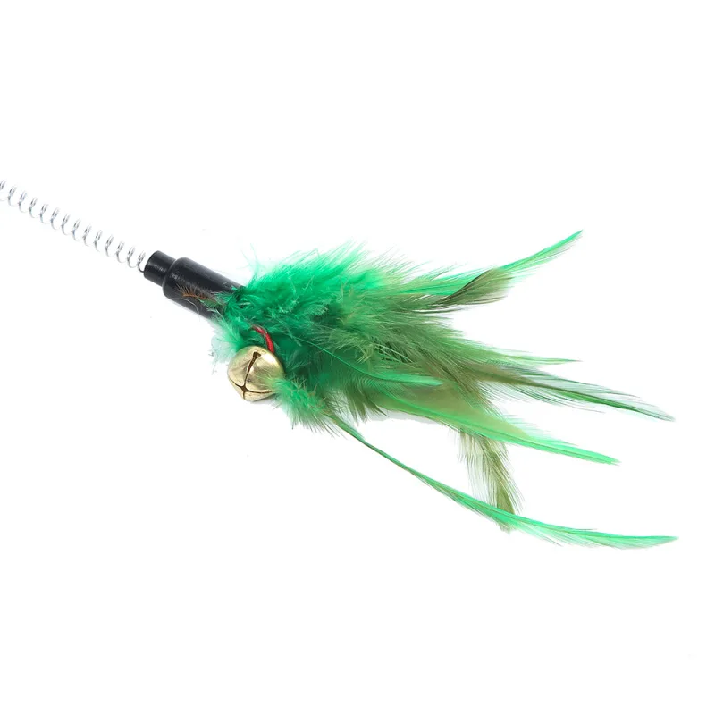 2021 hot sale good elasticity with sucker swing spring cat toy with sounding bell cat stick