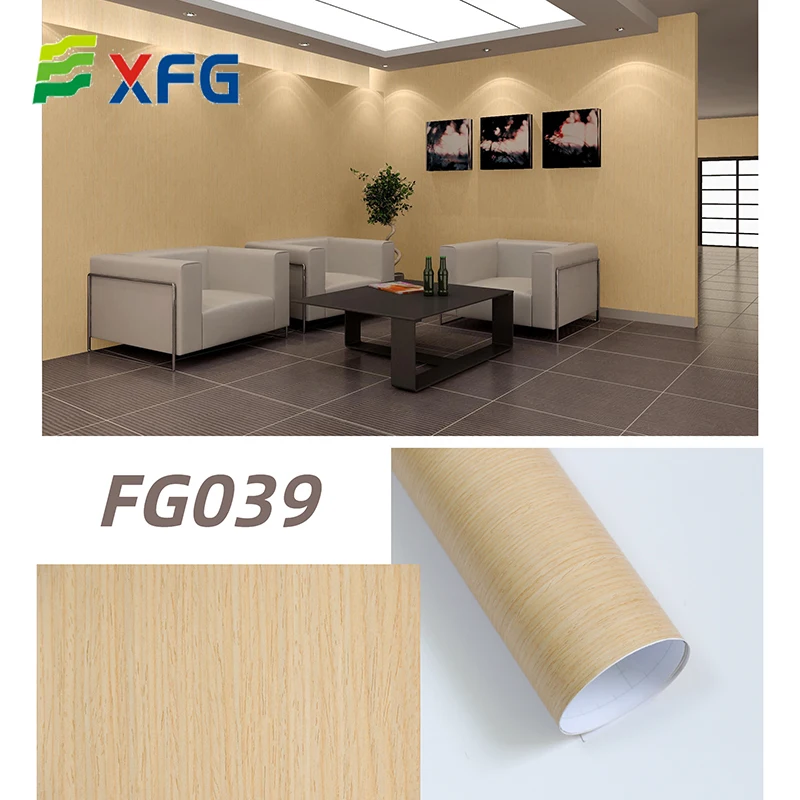 BSCI Pvc Stretch Ceiling Fresh-keeping Melamine Paper Pvc Foil Decorative Films Roll for Door/furniture/cabnet/school/hotel