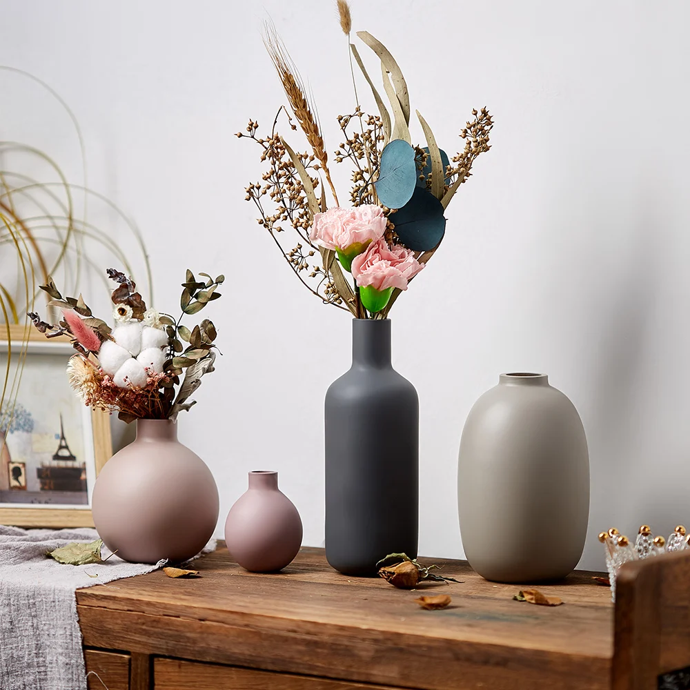 Hot selling wholesale home decoration nordic ceramic round vase