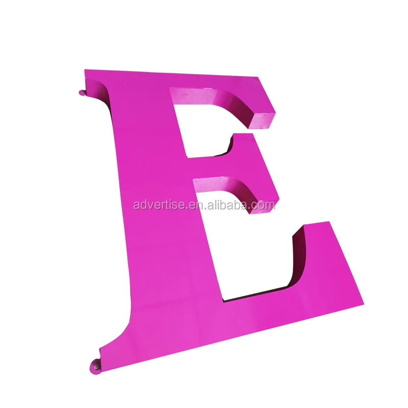 Customized outdoor advertising sign shop signboard Stainless Steel Alphabet Letters Large Size PINK Metal Numbers and Letters