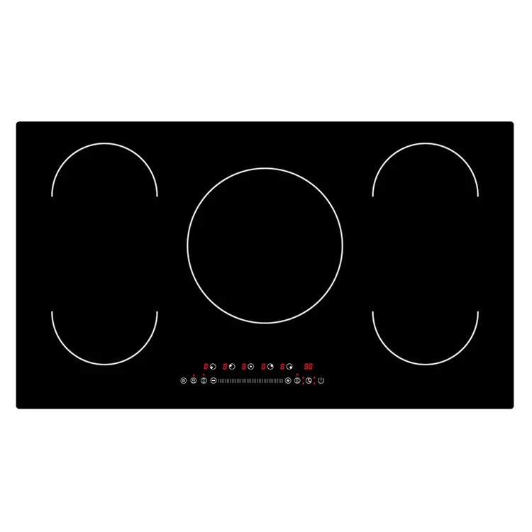 9800 Вт с сенсорным управлением коммерческая электрическая индукционная 5 варочная плита встроенная Конфорочная оптовая продажа