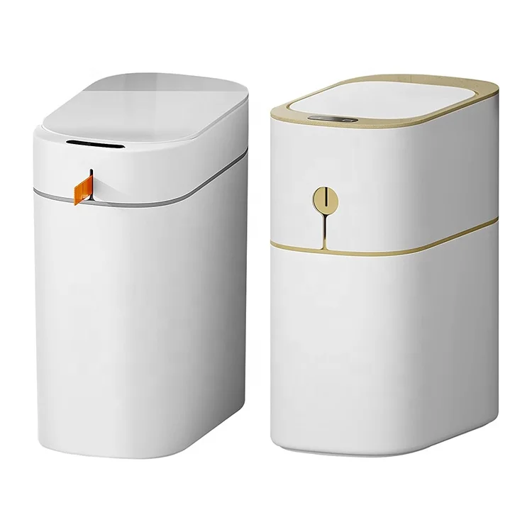 Automatic 3.5 Gallon Smart Trash Can Motion Sensor Rechargeable Touchless Garbage Can Lid Auto-Adsorption Slim for Home Bathroom