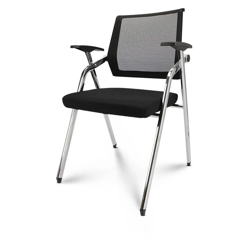 High Quality Heavy Duty Electroplating Metal Training Chair University College Mesh Office Lecture Chair with Writing Tablet