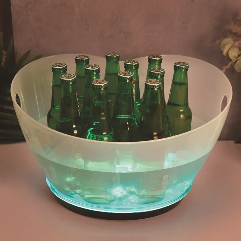 Home Bar Chilling Beer Champagne Wine Party Ice Bucket Acrylic Beverage Tub Colorful Gradient Ice Bucket