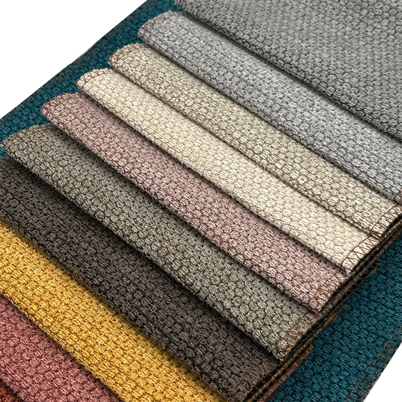 Wejoy plain color 100% polyester woven coarse faux linen chenille fabric for upholstery