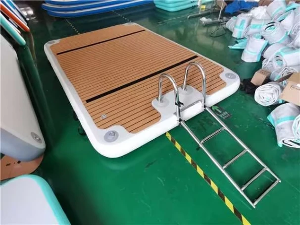 Docks Yacht Sea Pool Drop Slide Deck Boat With Tent Island Fishing Swim Floating Water Inflatable Platform