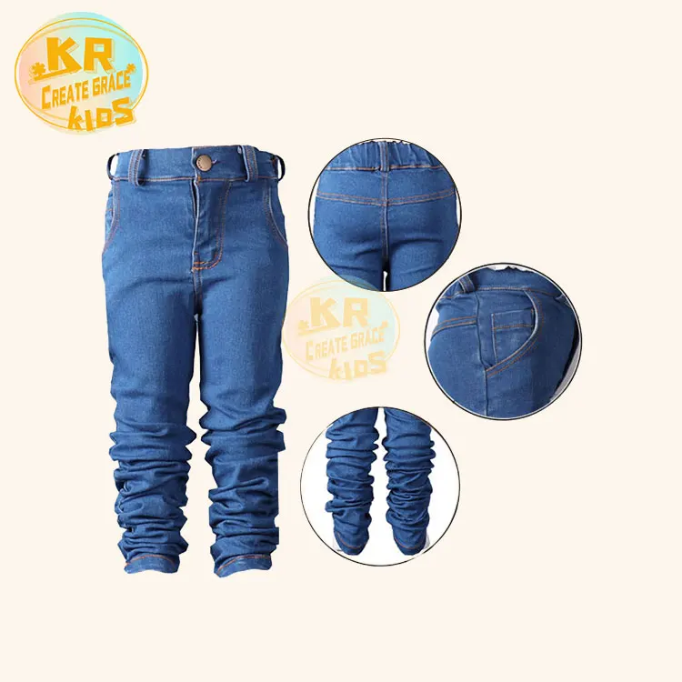 
Autumn Kids Wear Pants Plain Dyed Long Jeans Girls Stacked Leggings Kids Jean Outfit For Big Girls 