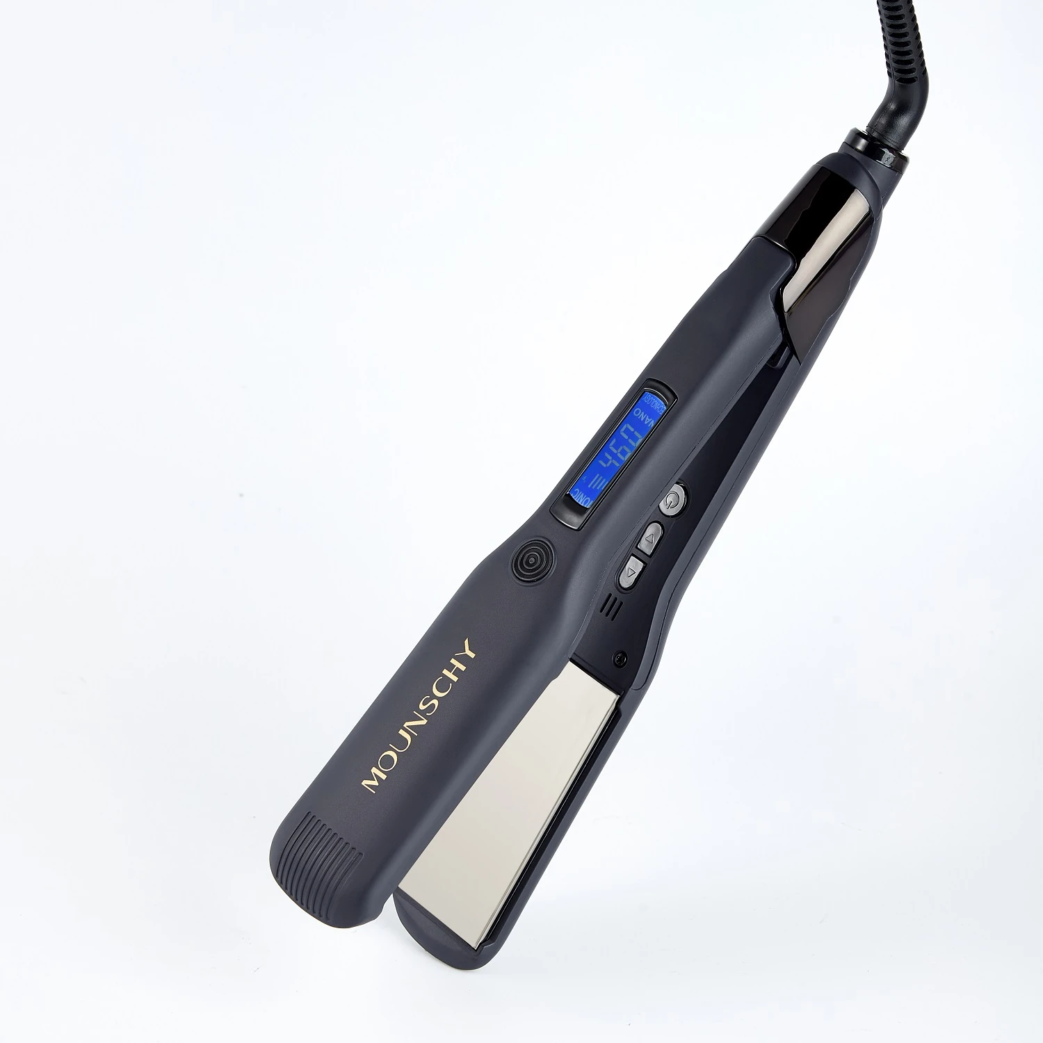 Wide Plate 1.5 inch Black Titanium curly iron hair straightener curler for beauty salon