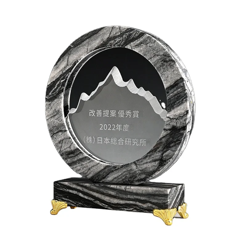 JY High Quality crystal crafts Customized Design shape glass award Trophy marble award Souvenir