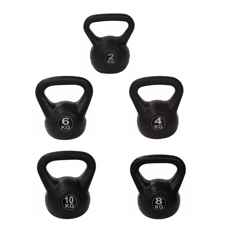 Vinyl Plastic Kettlebell from 2, 4, 6, 8 3,10lbs, Cement Kettlebells For Fitness Weightlifting Core Training