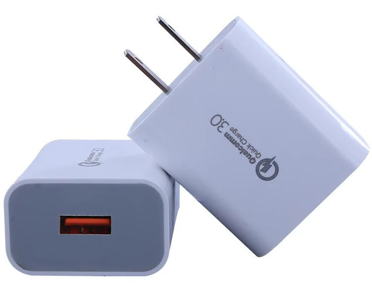 
US Plug QC 3.0 AC Fast Charge One Port QC3.0 USB Travel Wall Charger Adaptor 