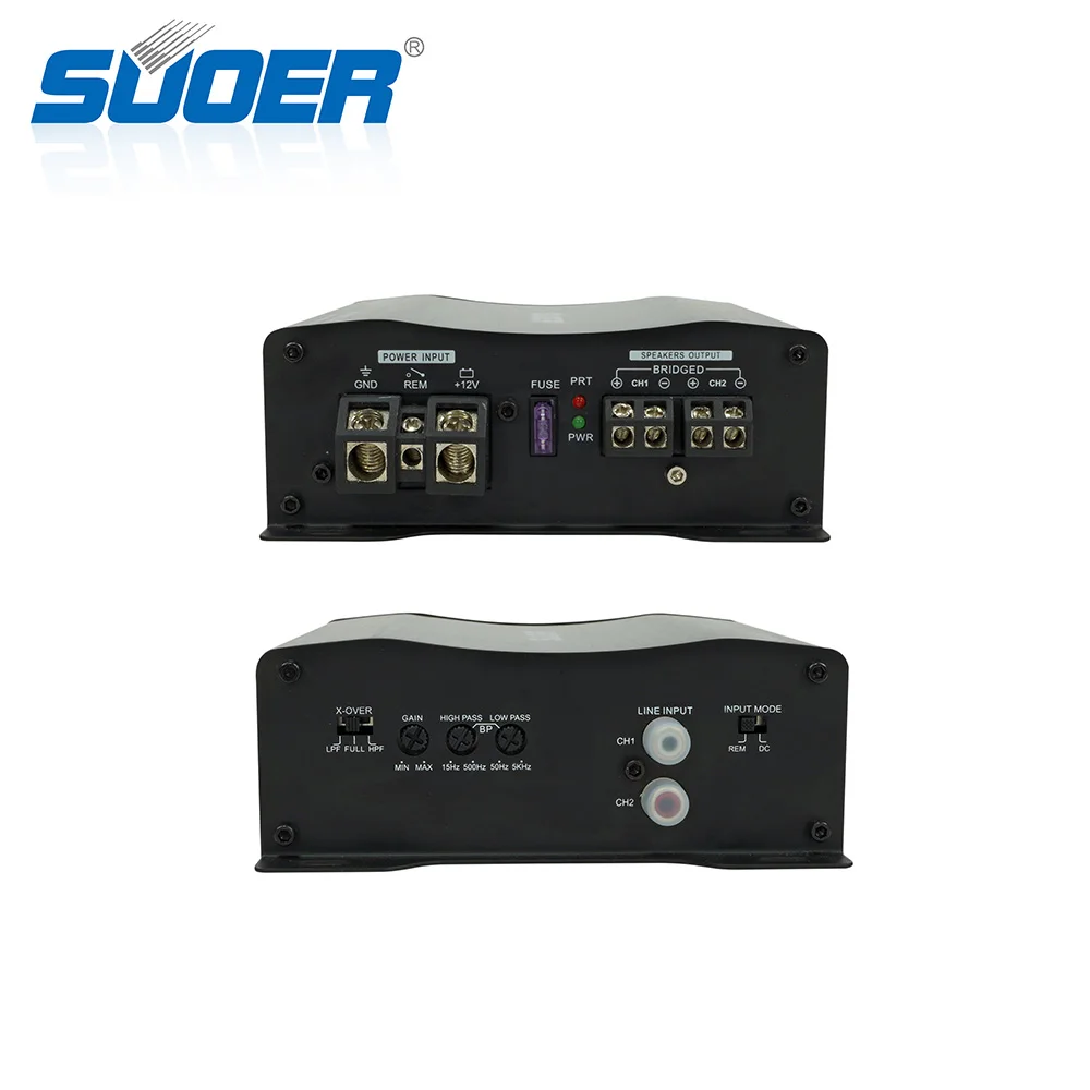 Suoer CT-300.2D small size 2*100w rms power car audio amplifier 2 channel car amp