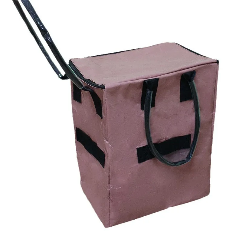 Multifunction Shopping Bag with Wheels Geometric Grocery Bag Wheels Shopping Trolley Foldable Rolling Tote