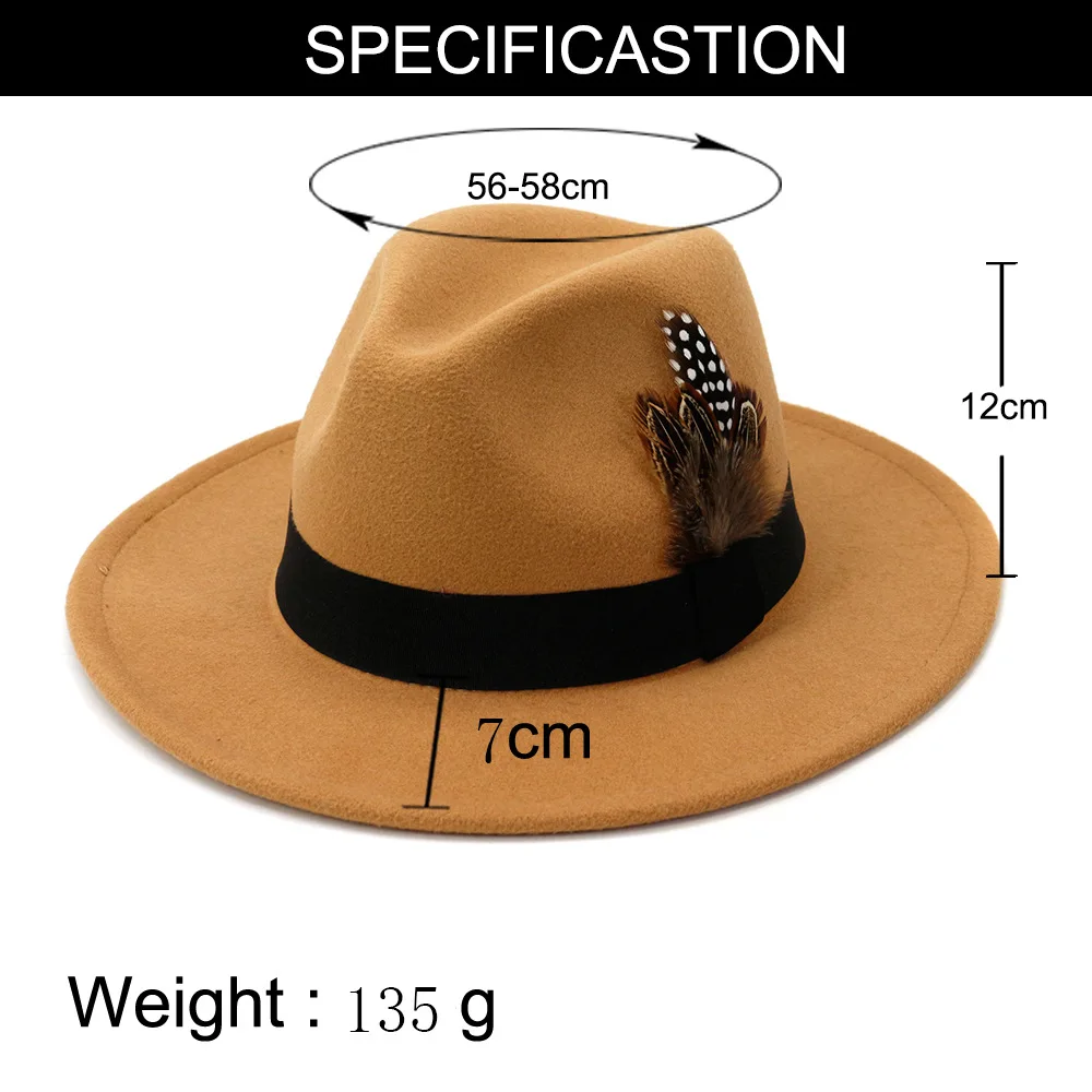 2024 new arrive wholesale tie dye colorful round Jazz felt Hats women wide brim fedora hats with feathers for ladies