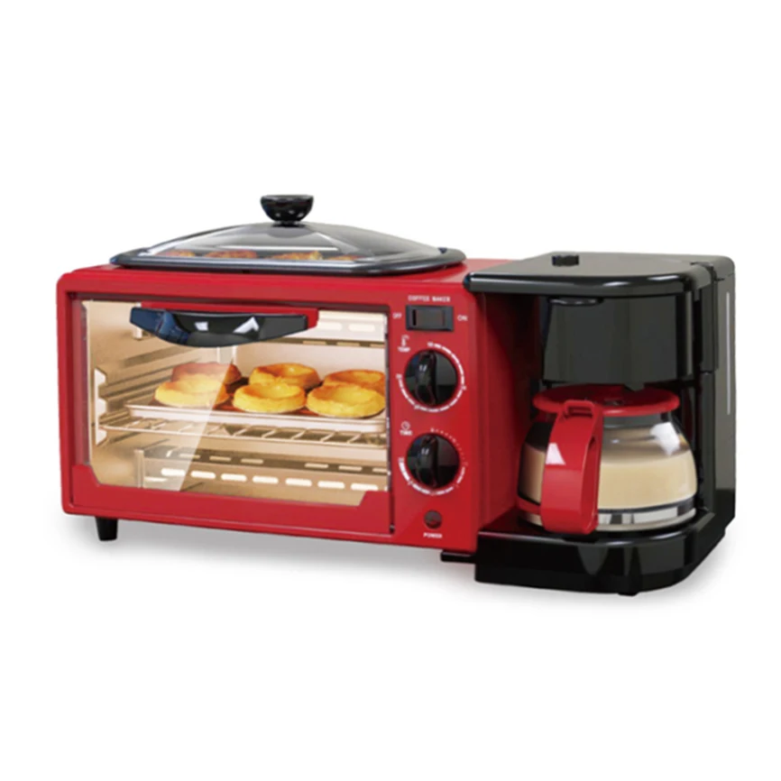 Kitchen Appliance Coffee Machine Egg Cooker Toaster Pizza Oven Sandwich HouseHold  3 in 1 Breakfast Maker