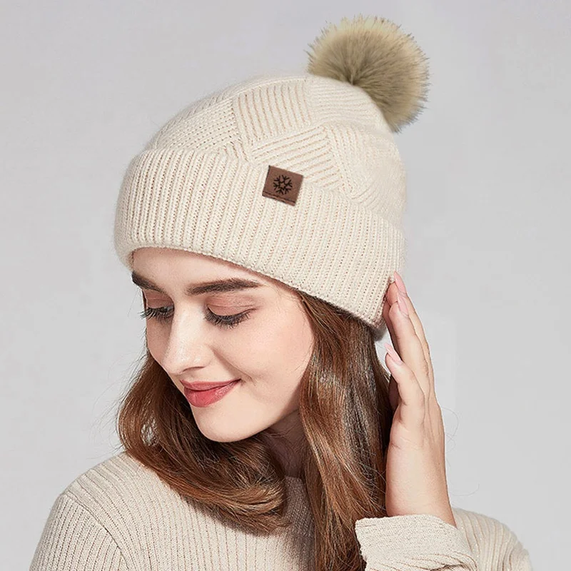 New Solid-Color Wool Warm Hat Scarf and Gloves Set Anti-cold Wool Ball and Fleece Knitted Suit