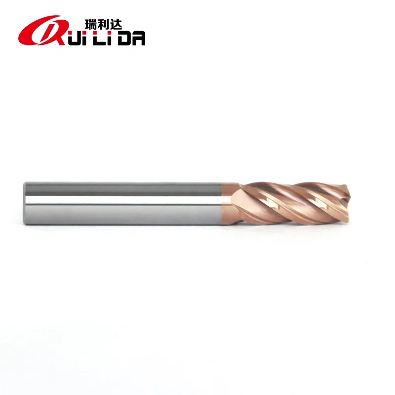 RLD factory manufacturer high quality HRC55 solid carbide endmill 4 flutes 8x60mm flat end mill for cast iron