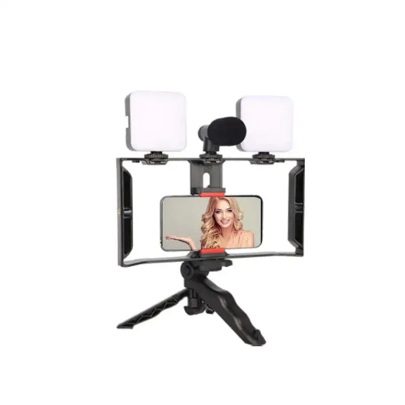 Amazon hot selling vlog kit Handheld video voice recording for Mobile phone vlog camera microphone kit tripod stand for phone