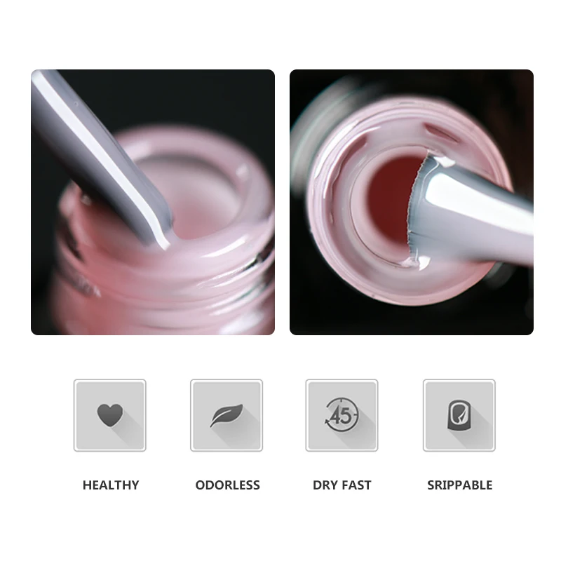 odm gel polish nude pink base nude color nails private label rubber base